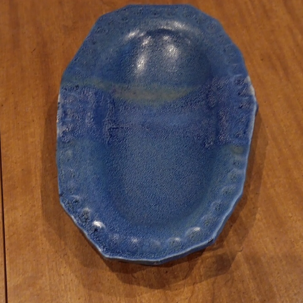 Blue Textured Decorative Bowl